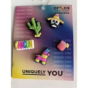 Set Of 5 Jibbitz Set For Crocs HOLA MEXICO Cancun Cactus Piñata Margarita Charro